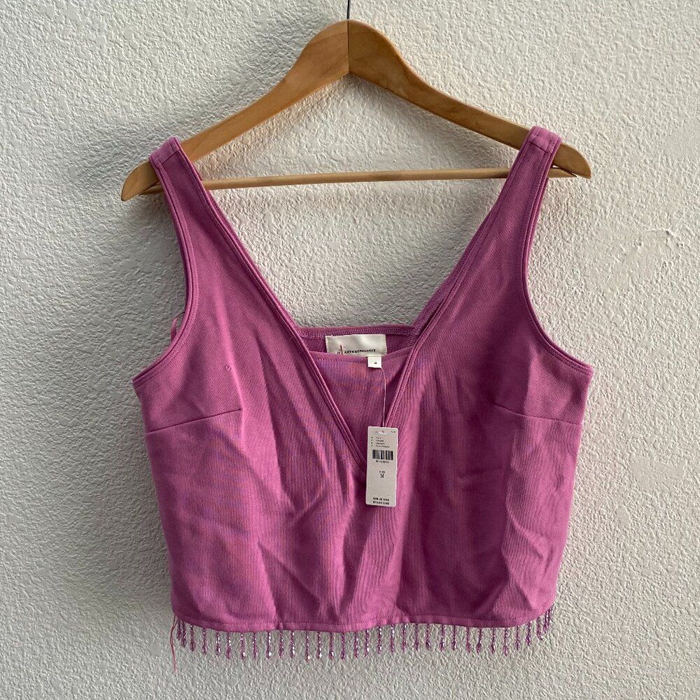 Anthropologie Crystal-Fringe Tank Women’s Size Medium By Anthropologie NWT